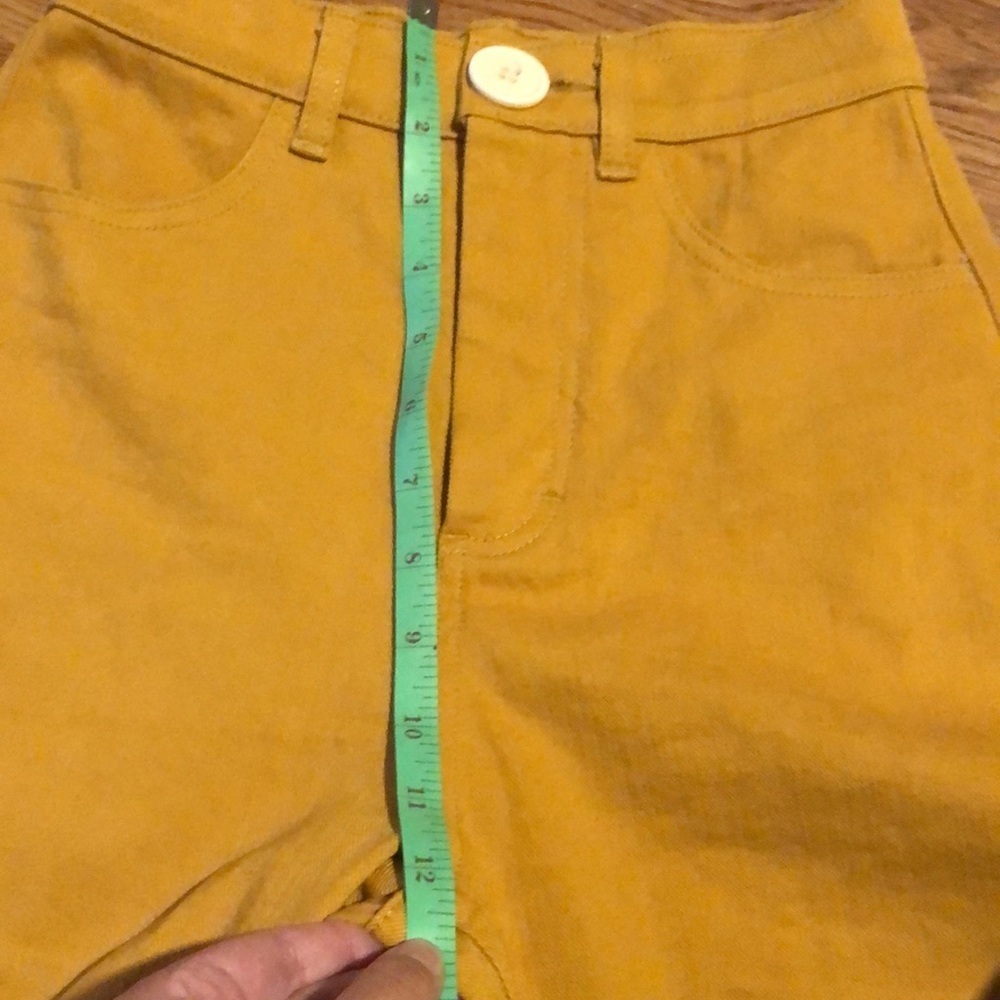 Whimsy & Row Flora Organic Cotton Wide Leg Cropped Pant in Mustard Yellow - Picture 9 of 9